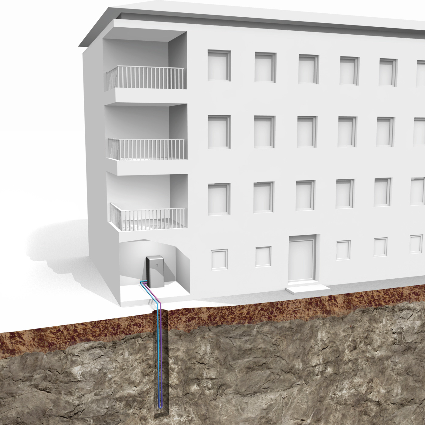 Vertikal jordvarme til Erhverv